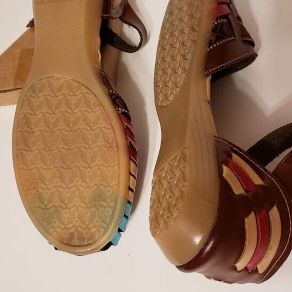 Sandy Exclusivas Women's Mexico Size 24 USA Size 7 Multicolor Sandals Colorful - Picture 3 of 7